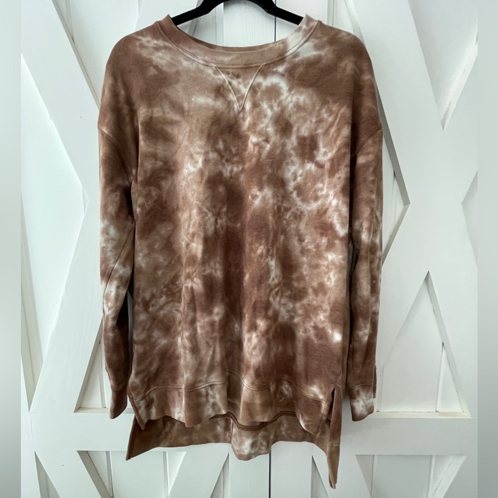 Terra & Sky Beige Tie-Dye Top